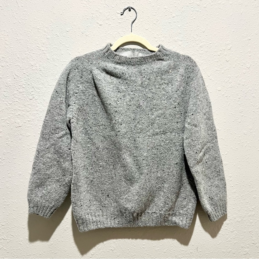 Bosie Knit Wear Sweater Made in Scotland Wool Heathered Gray Size Large